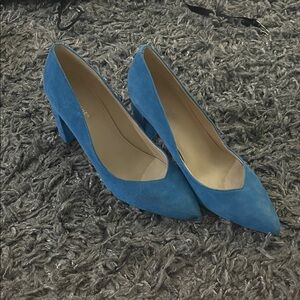 Marc Fisher Blue Suede Heels